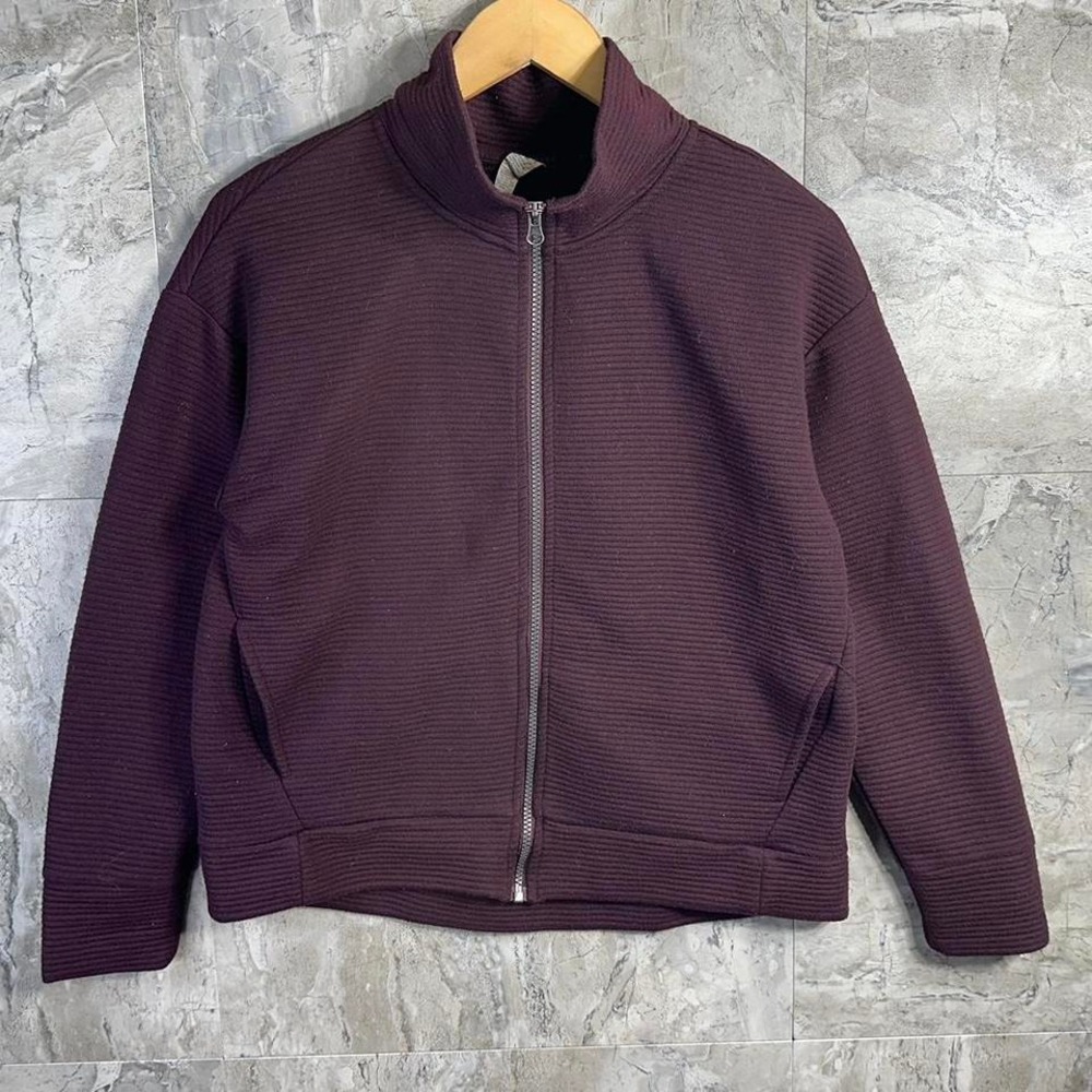 RBX Burgundy zip up sweater Woman's Medium textured